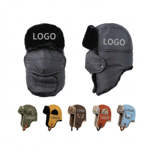 Unisex Winter Trapper Hat with Attachable Face Mask for Cold Weather