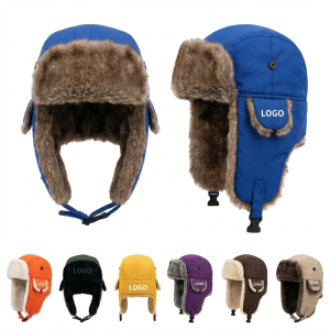 Insulated Polyester Trapper Cap with Cozy Faux Fur for Winter Adventures