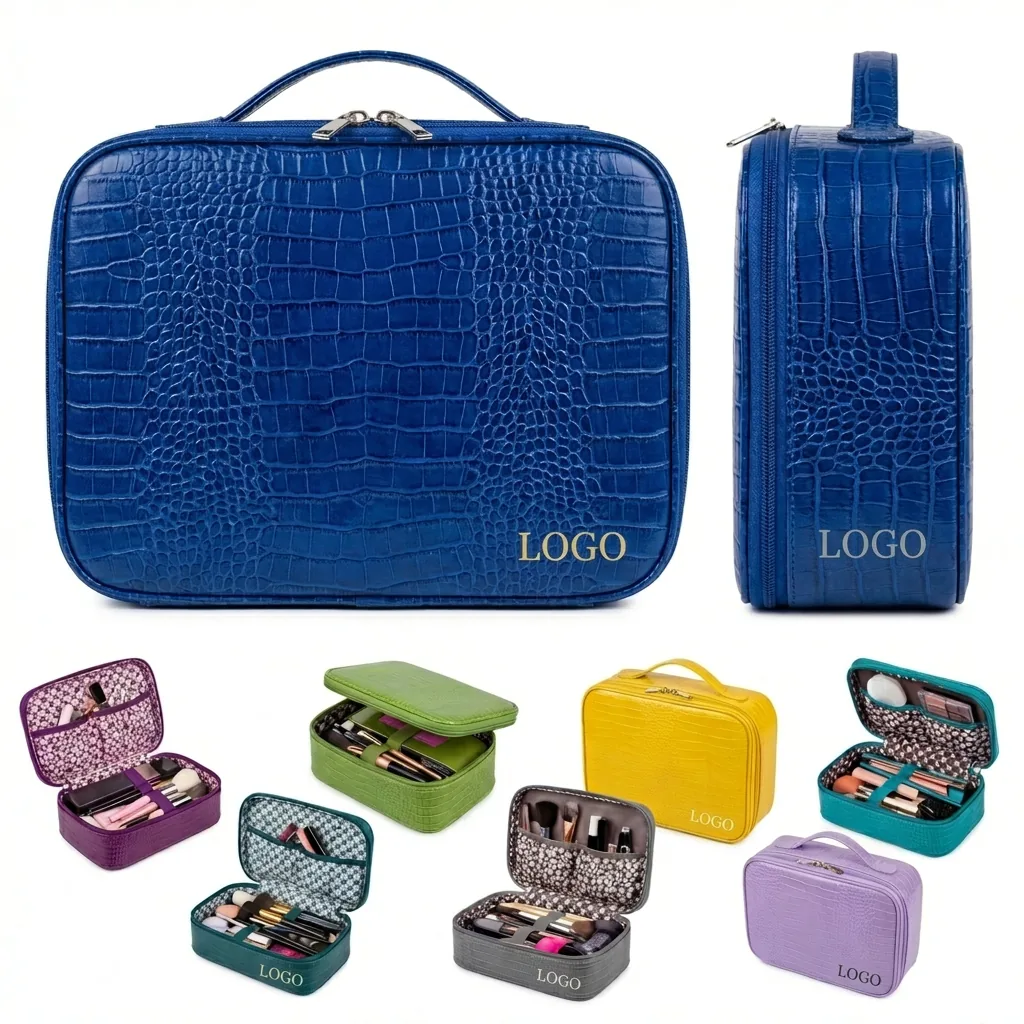 Chic Water-Resistant PU Leather Travel Cosmetic Organizer Bag