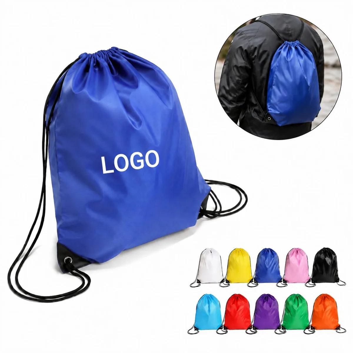 Heavy-Duty Polyester Cinch Sack for Gym, Books & Travel