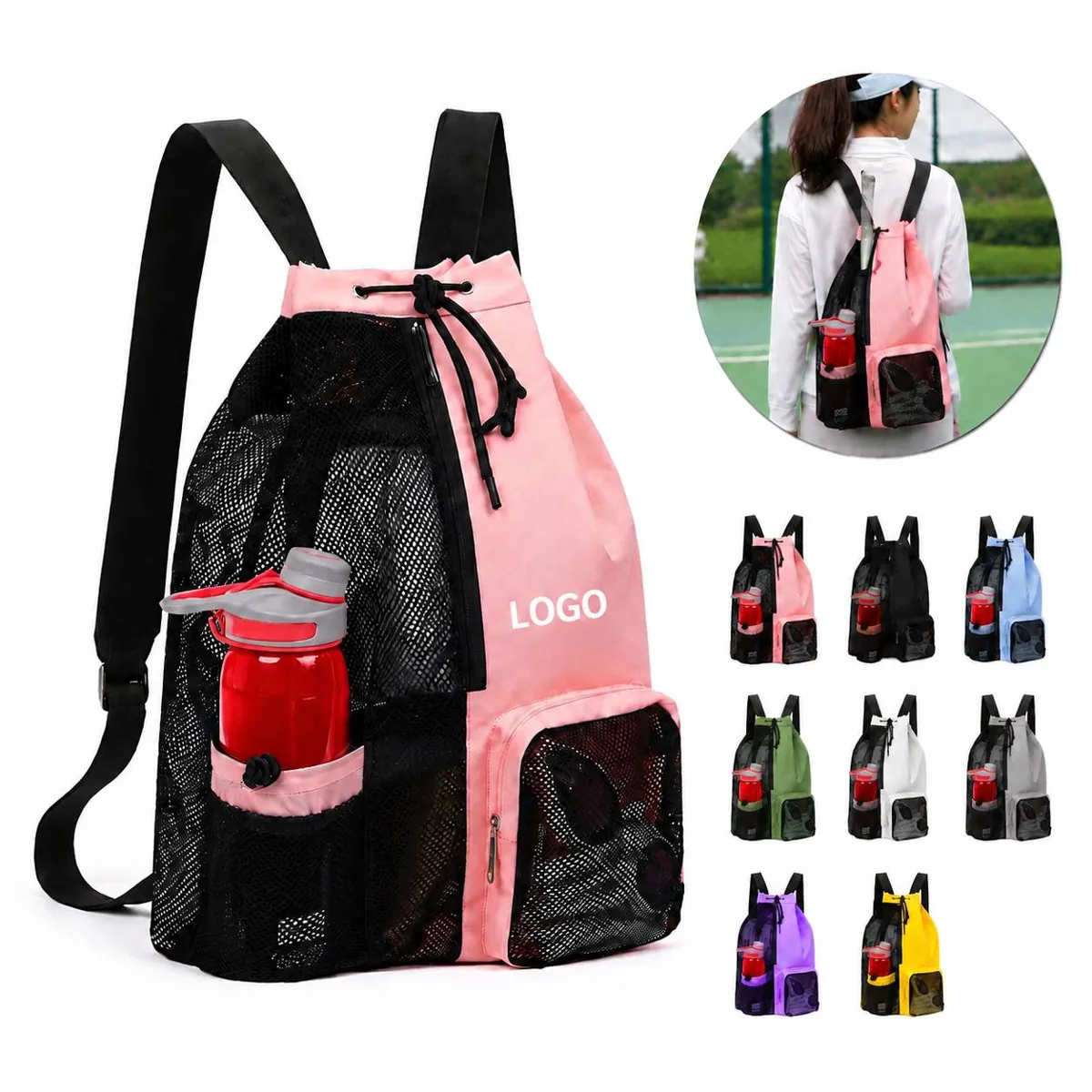 Quick Dry Mesh Beach Backpack with Separate Wet Pocket