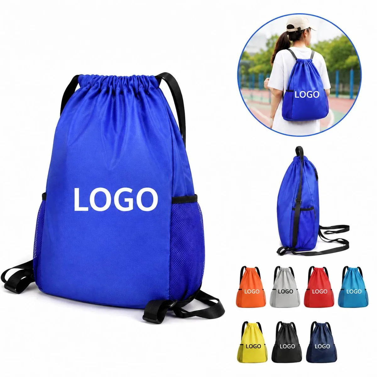 Adjustable Padded Straps Water-Resistant Cinch Sack