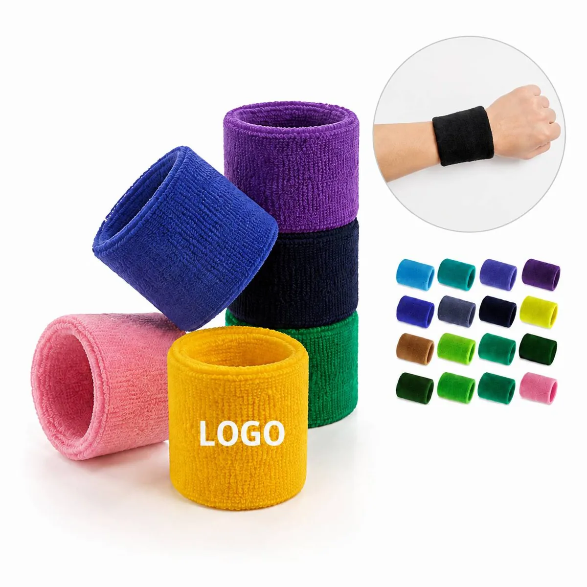 Ultra Soft Terry Wristbands Sweat-Wicking for Sports