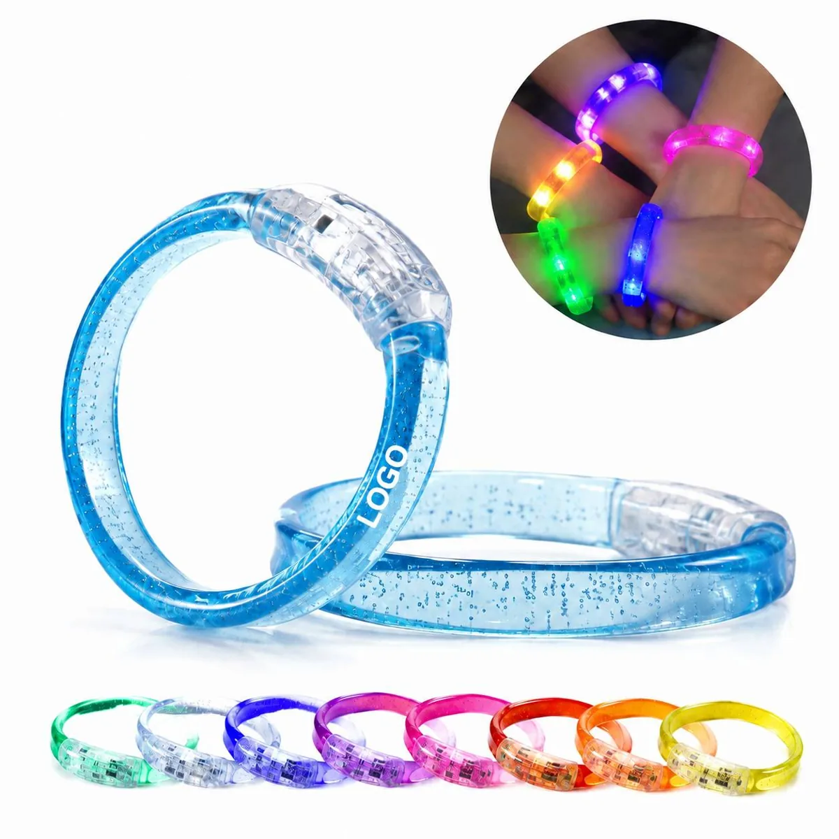 LED Glow Wristband for Parties, Flashing Multicolor Event