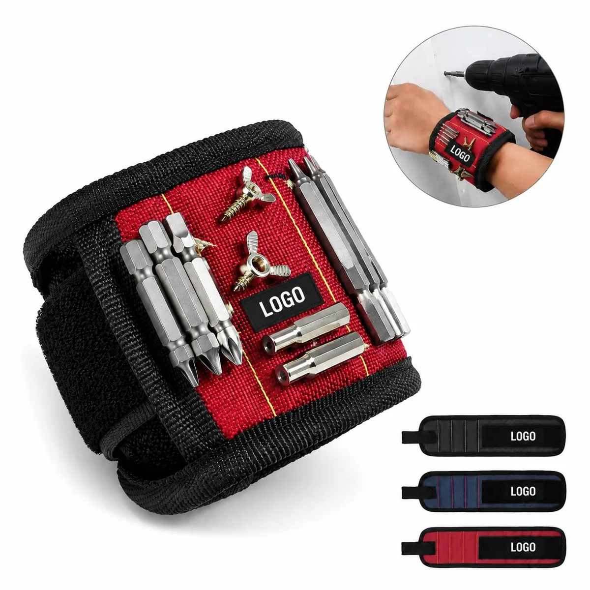 Magnetic Wristband Tool Keeper with Strong Magnets