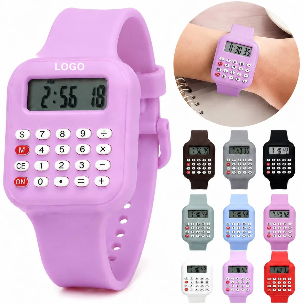 Digital Calculator Wristwatch with Adjustable Strap for Men