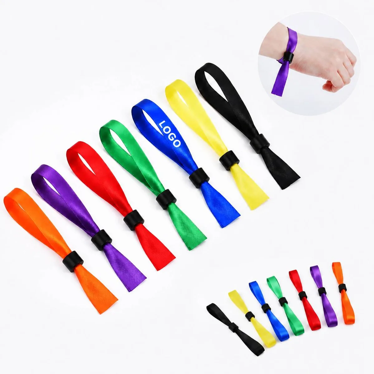 Disposable Polyester Wristbands with Custom Logo Sliding