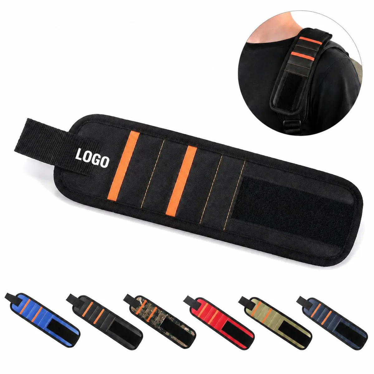 Magnetic Wristband with 12 Strong Magnets & 2 Pockets