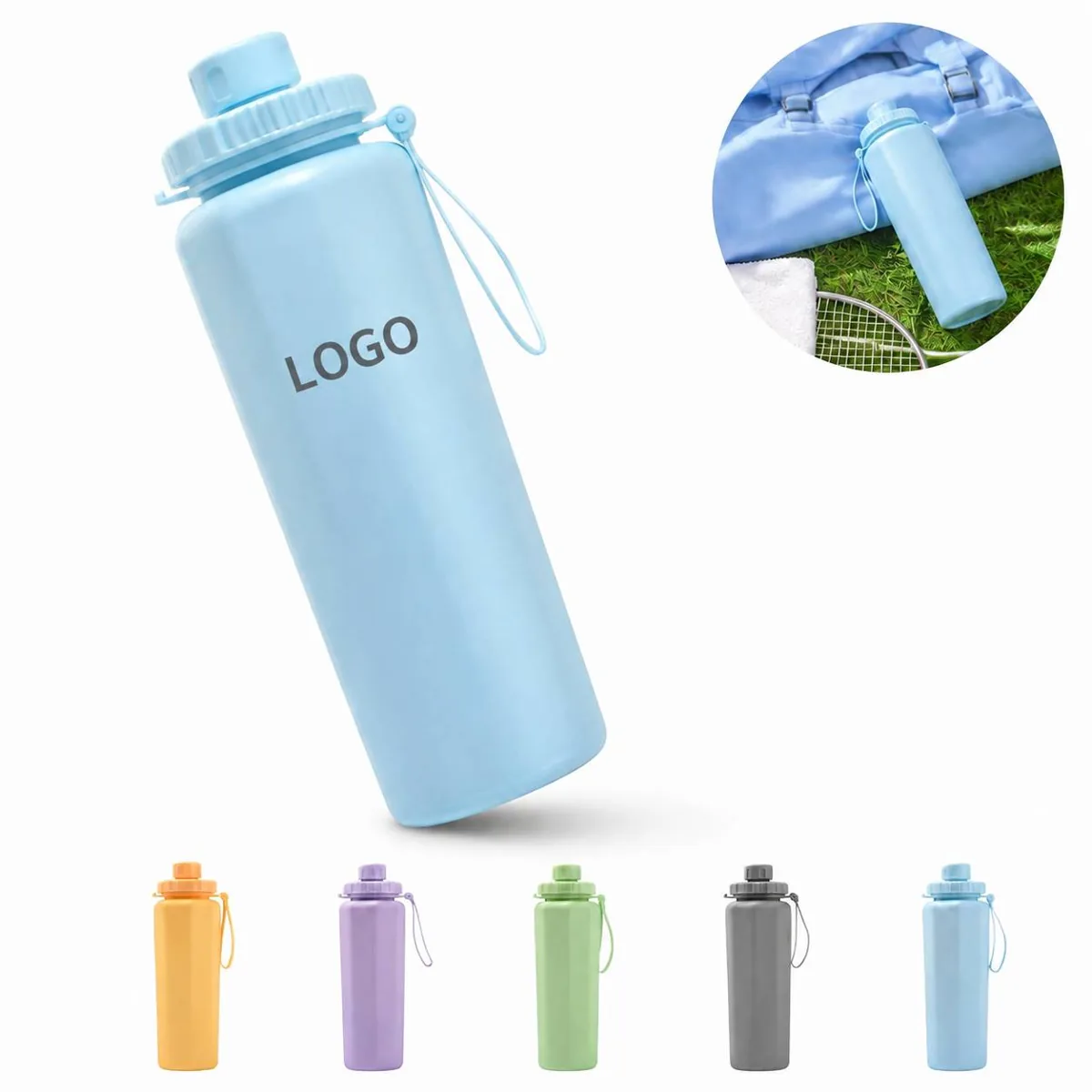 Collapsible Silicone Travel Water Bottle Leak-Proof