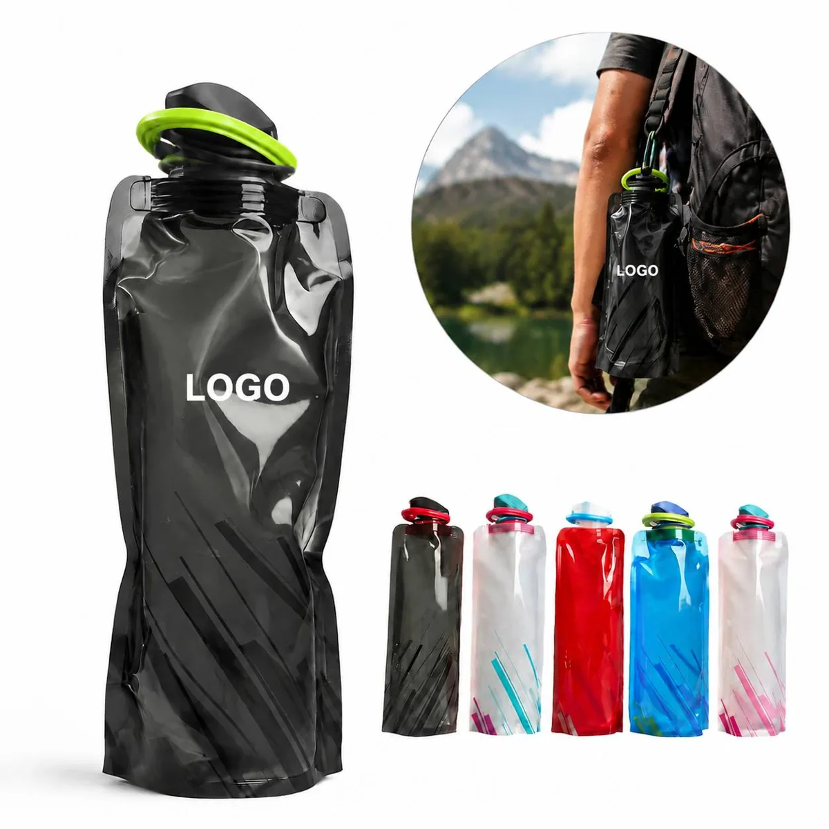 Collapsible Reusable Hydration Pouch for Camping, Hiking