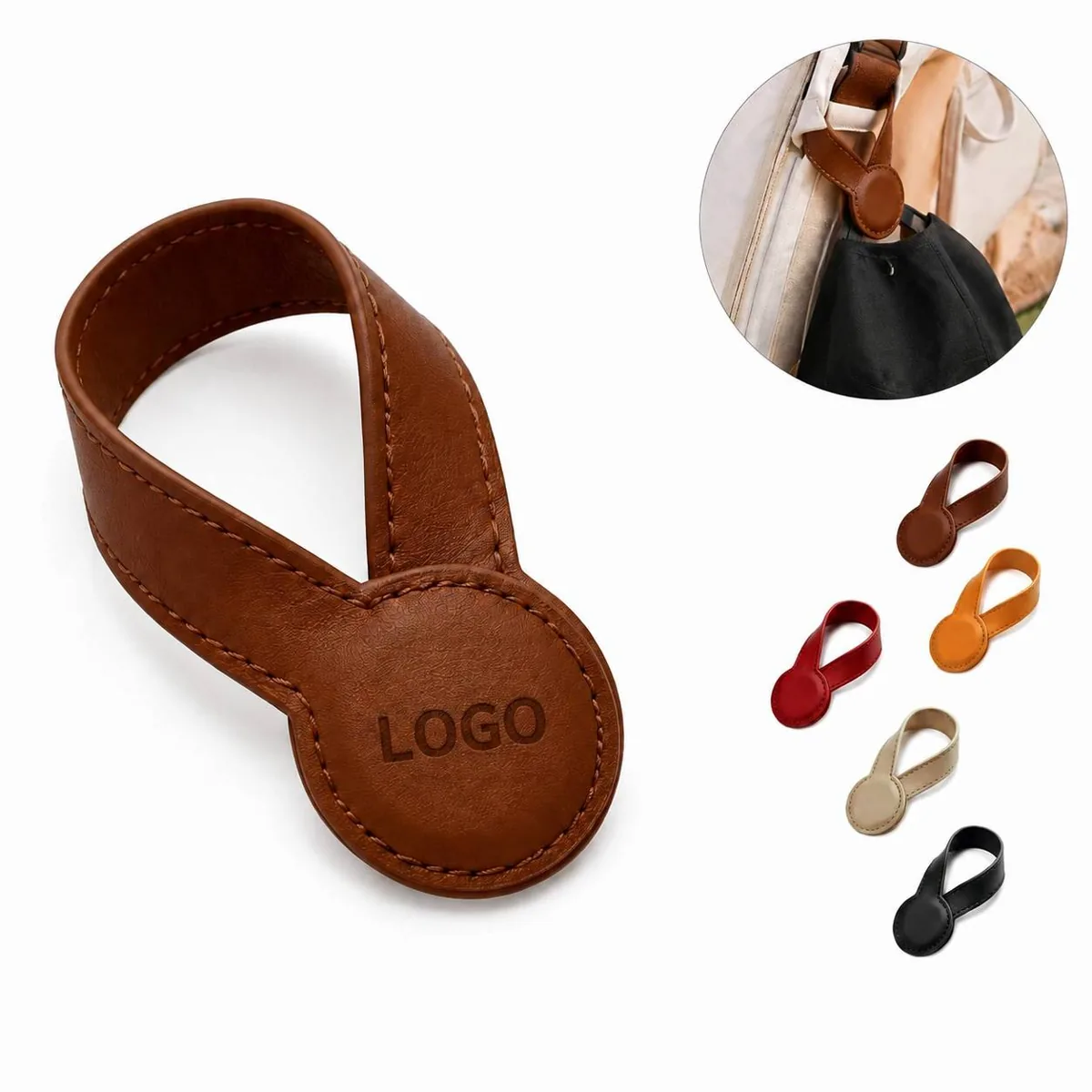 Elegant Leather Magnetic Hat Clip for Bags, Hats & Keys