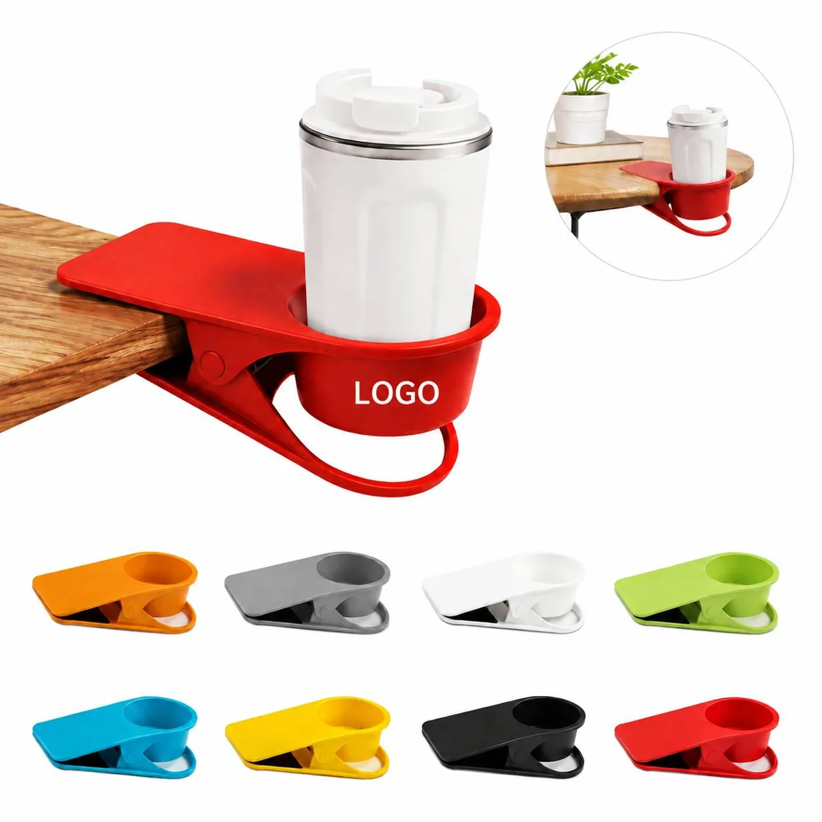 Table Edge Cup Holder Clip with Frosted Surface and Sponge