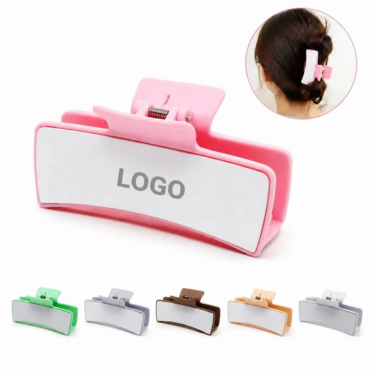 Full Color Rectangle Claw Hair Clips for Women Girls