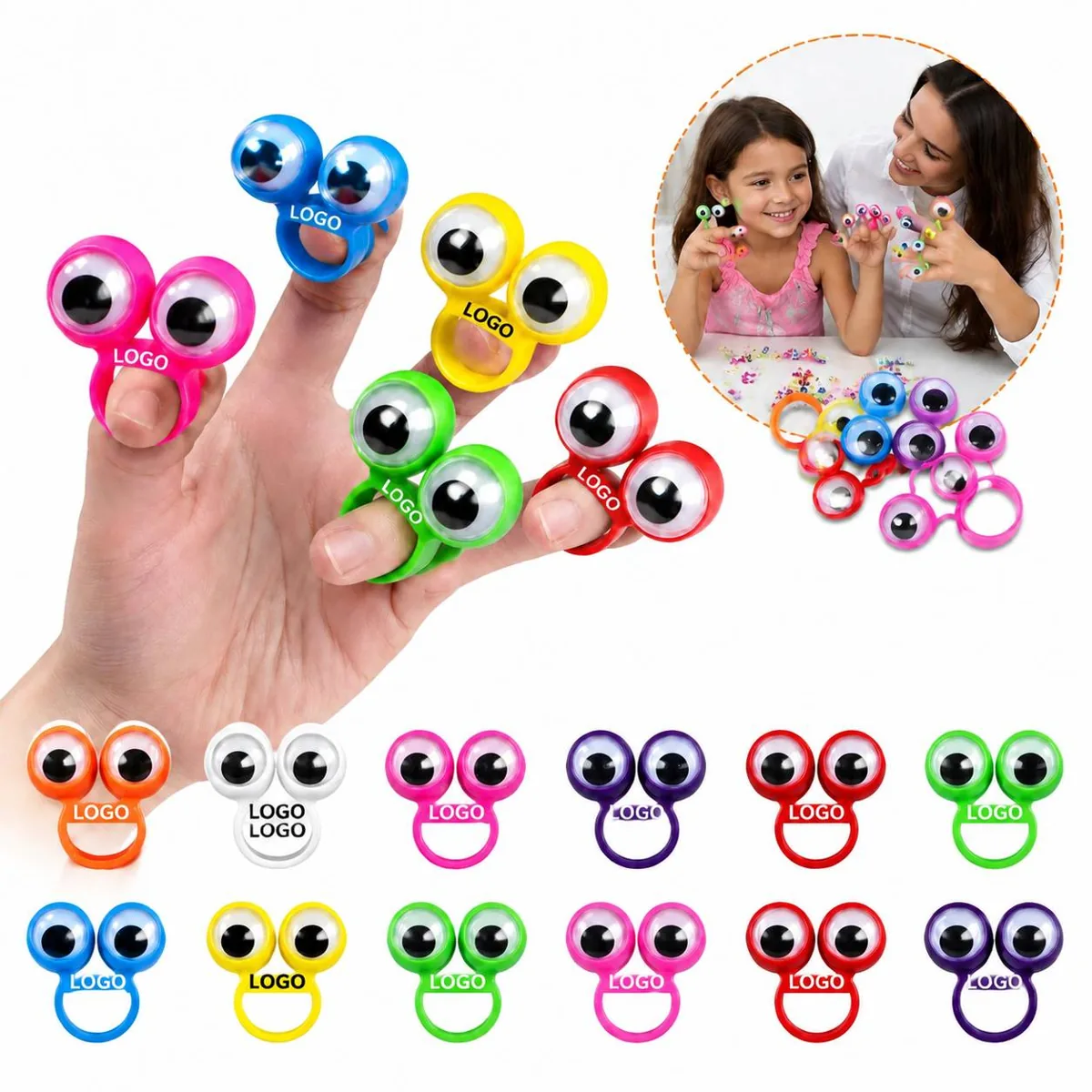 Wiggly Eyeball Finger Puppet Toys for Kids, Classroom