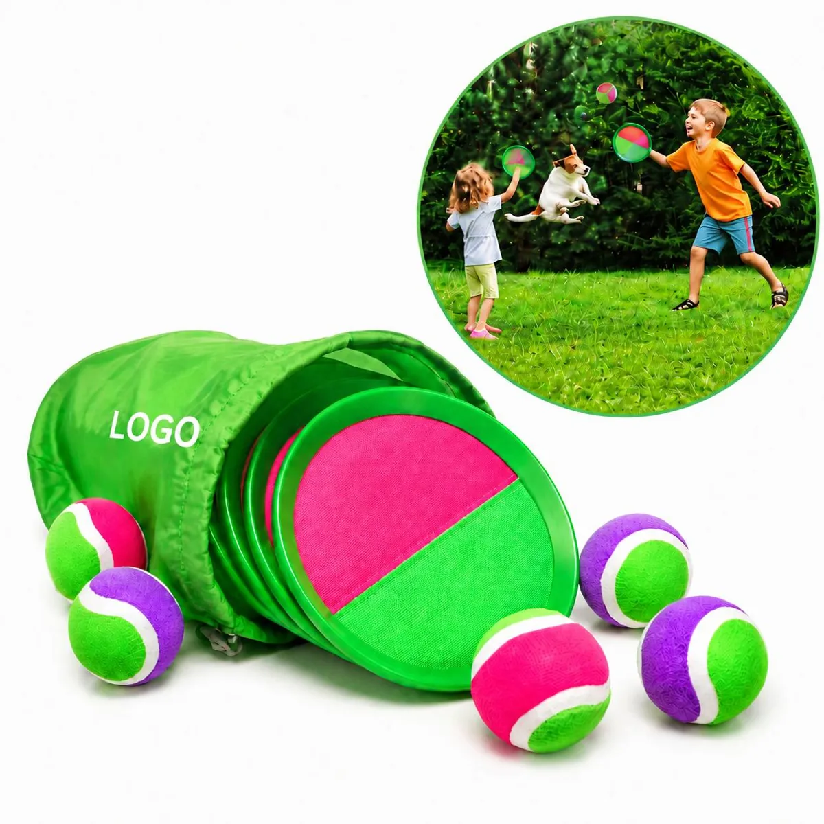 Outdoor Toss Catch Paddle Set Family Fun Toy for Kids