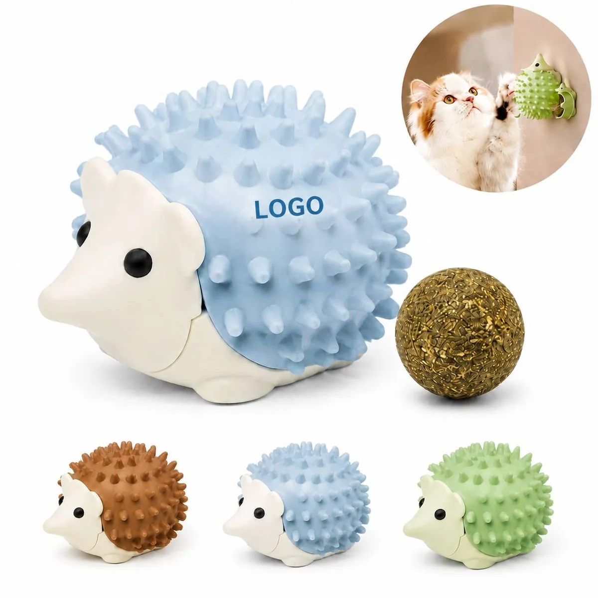 Interactive Catnip Lick Ball Toy with Dental Care