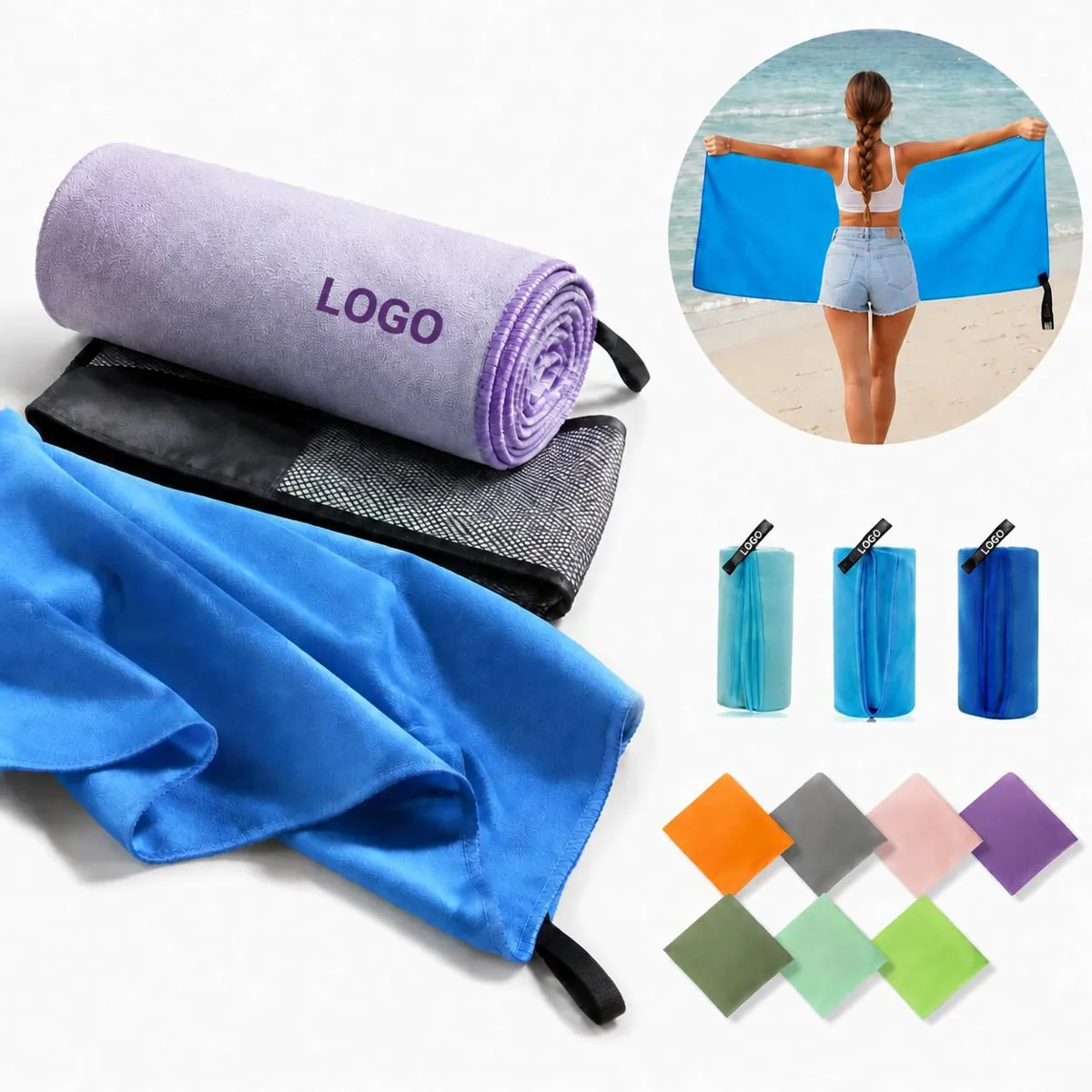 Ultra Absorbent Microfiber Travel Towel Quick Dry Compact