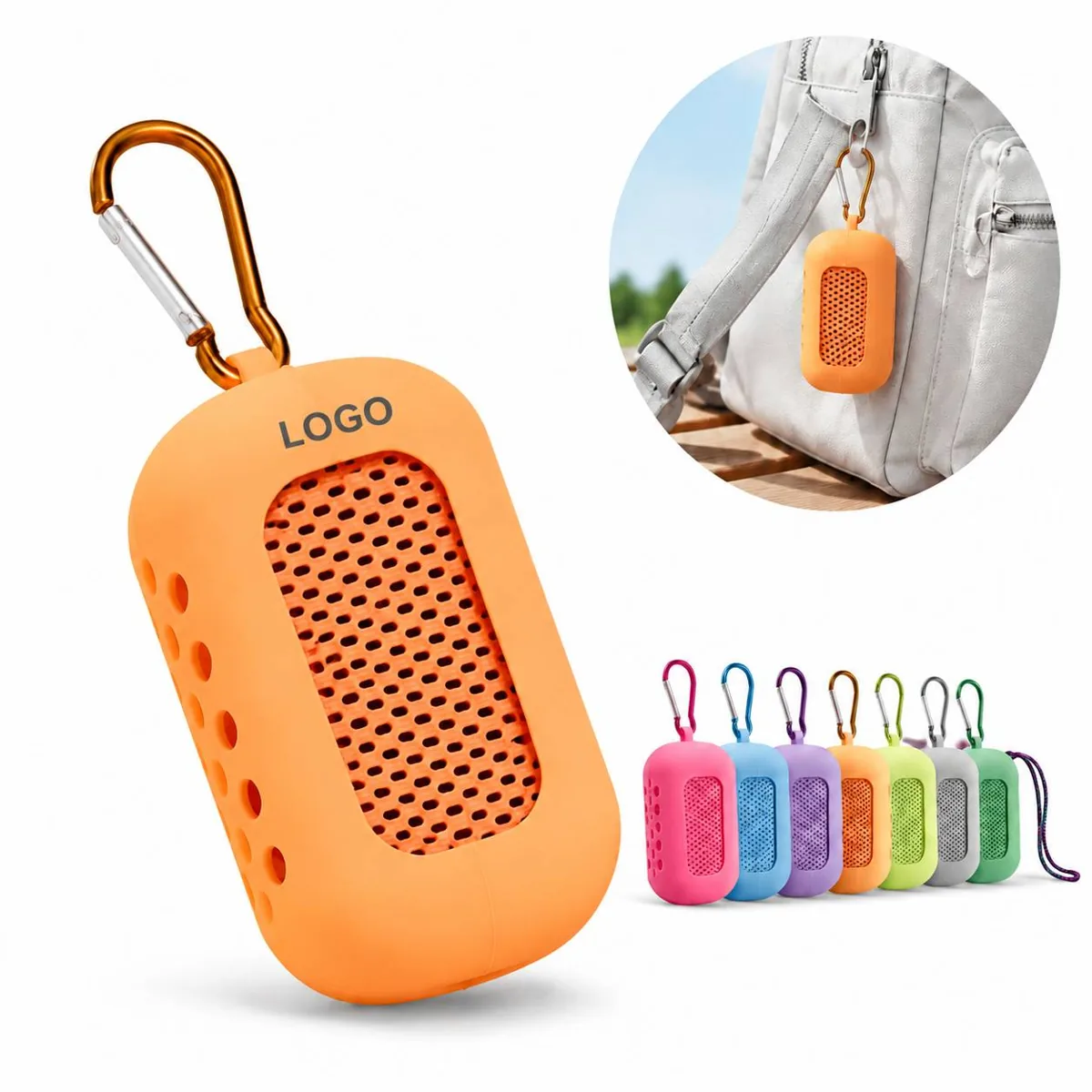 Rapid Chill Cooling Towel for Sports, Portable Silicone Case