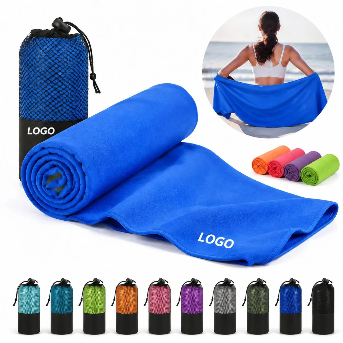Ultra-Soft Microfiber Sport Towel, Rapid Dry Compact