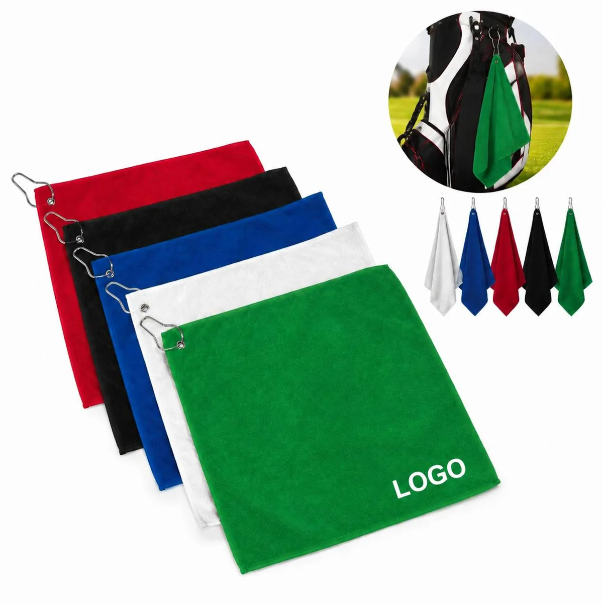 Carabiner Clip Golf Towel Microfiber Quick-Dry for Bag Loop