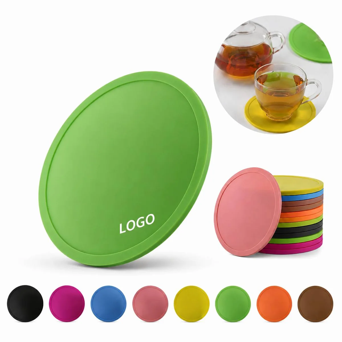 Heat-Resistant Silicone Coasters for Hot Cups, Non-Slip
