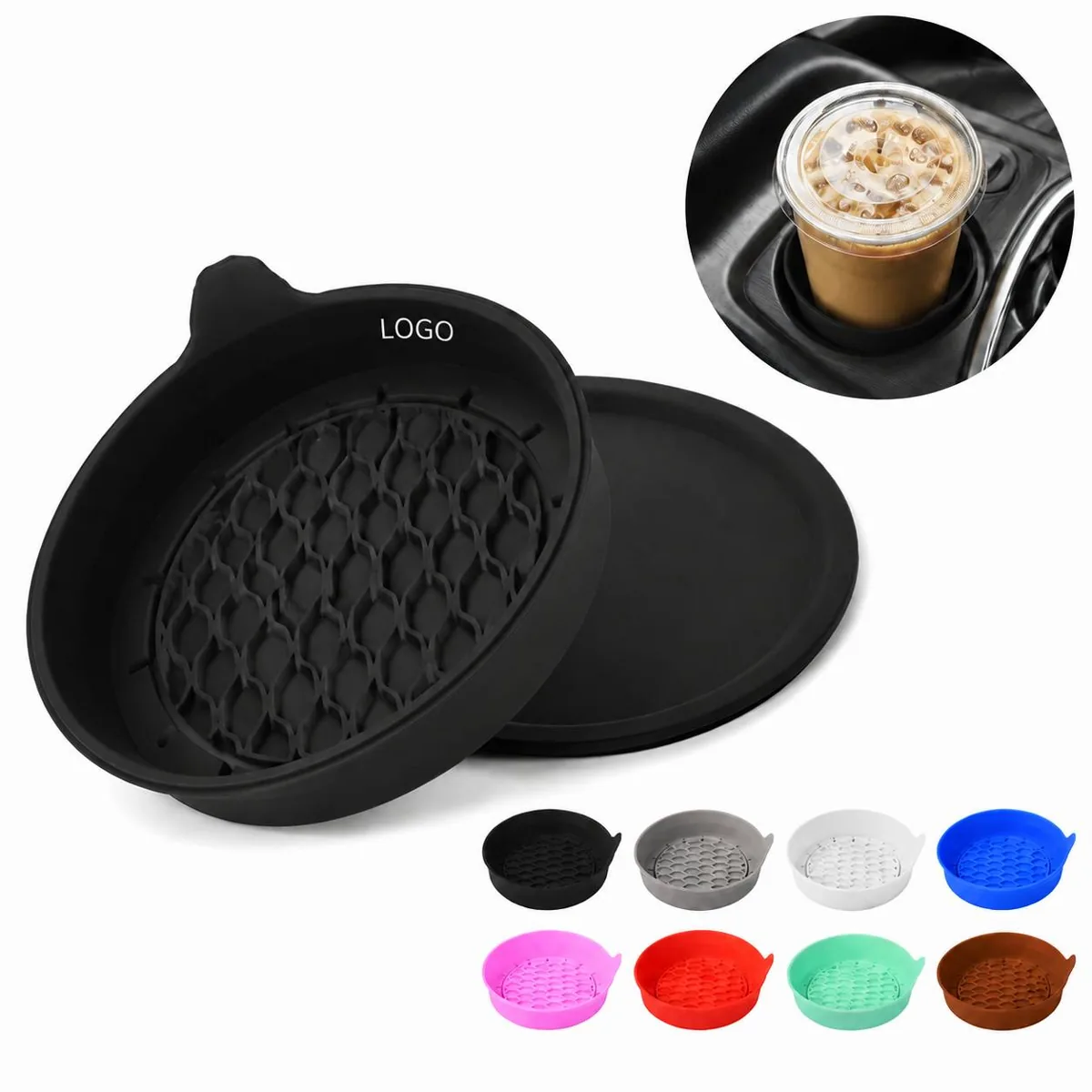 Custom Car Cup Holder Liners Silicone Non-Slip