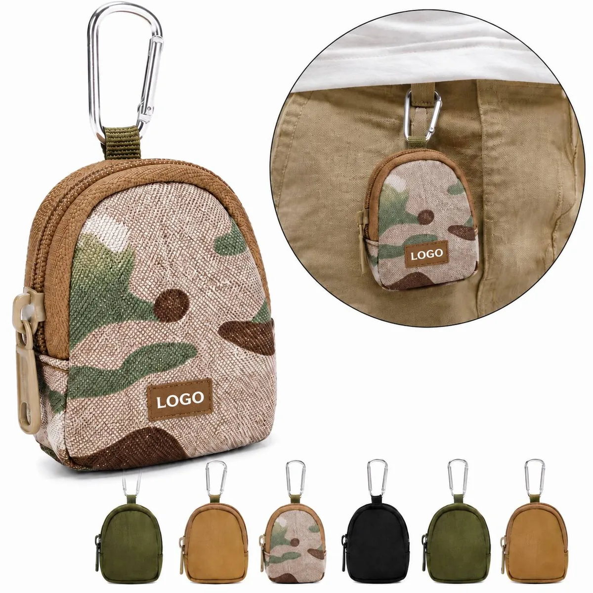 Compact Round Utility Pouch MOLLE Tactical Outdoor Storage