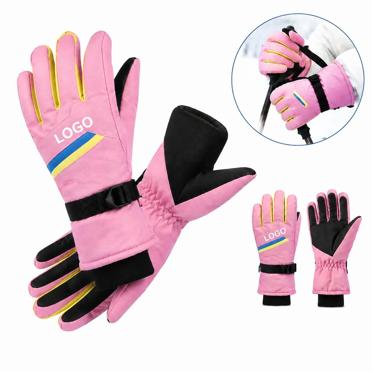 Waterproof Insulated Thermal Snow Gloves for Men Women