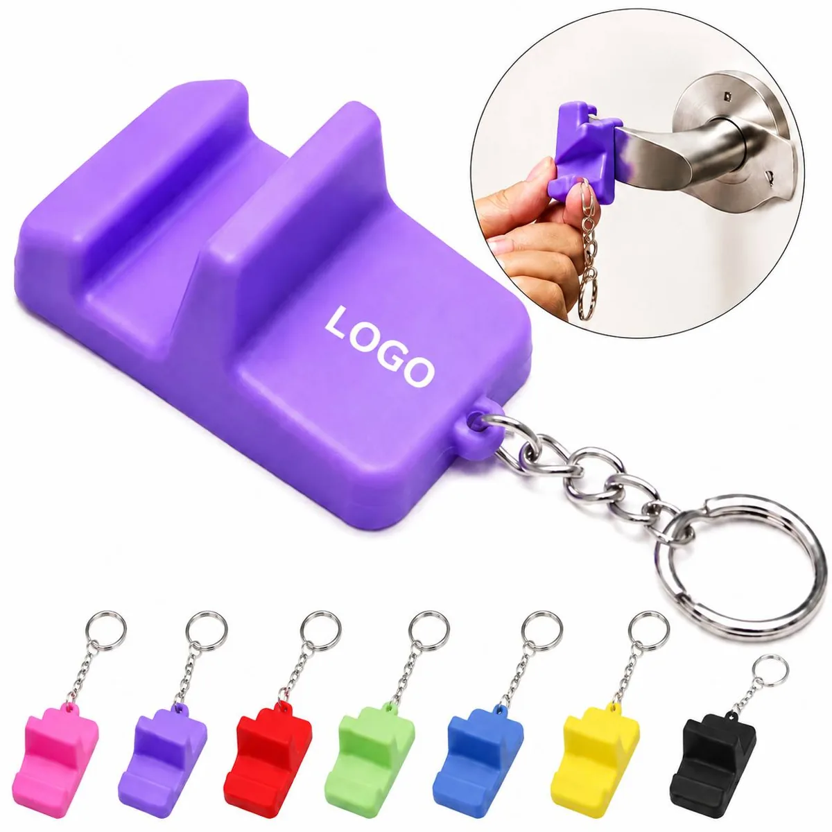 Portable Silicone Phone Stand Keychain Holder with Logo