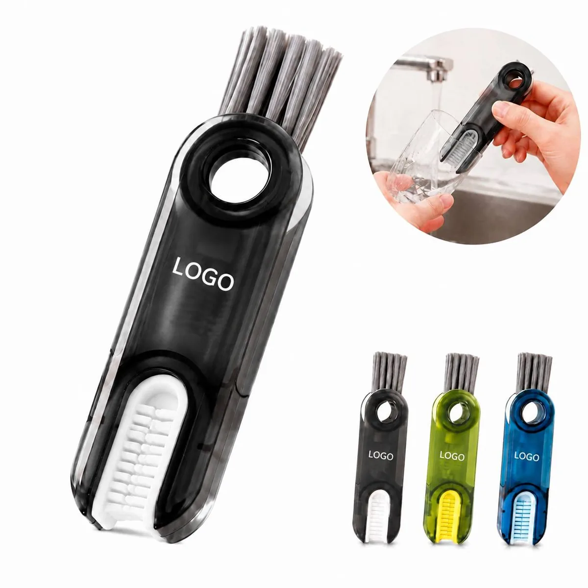 Reversible 360° Cup Lid Gap Cleaning Brush, 3-in-1