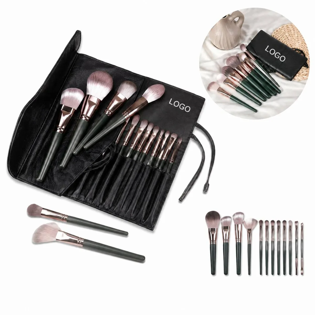 Professional Makeup Brush Set, Synthetic Bristles
