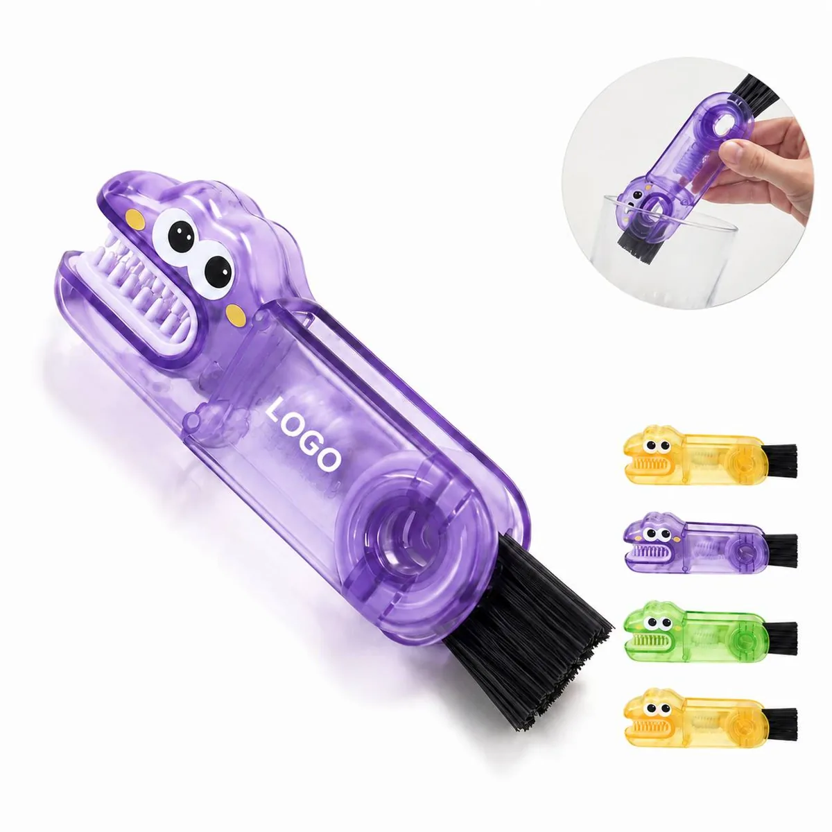 3 Piece Bottle Cleaning Brush Set with Interchangeable Heads