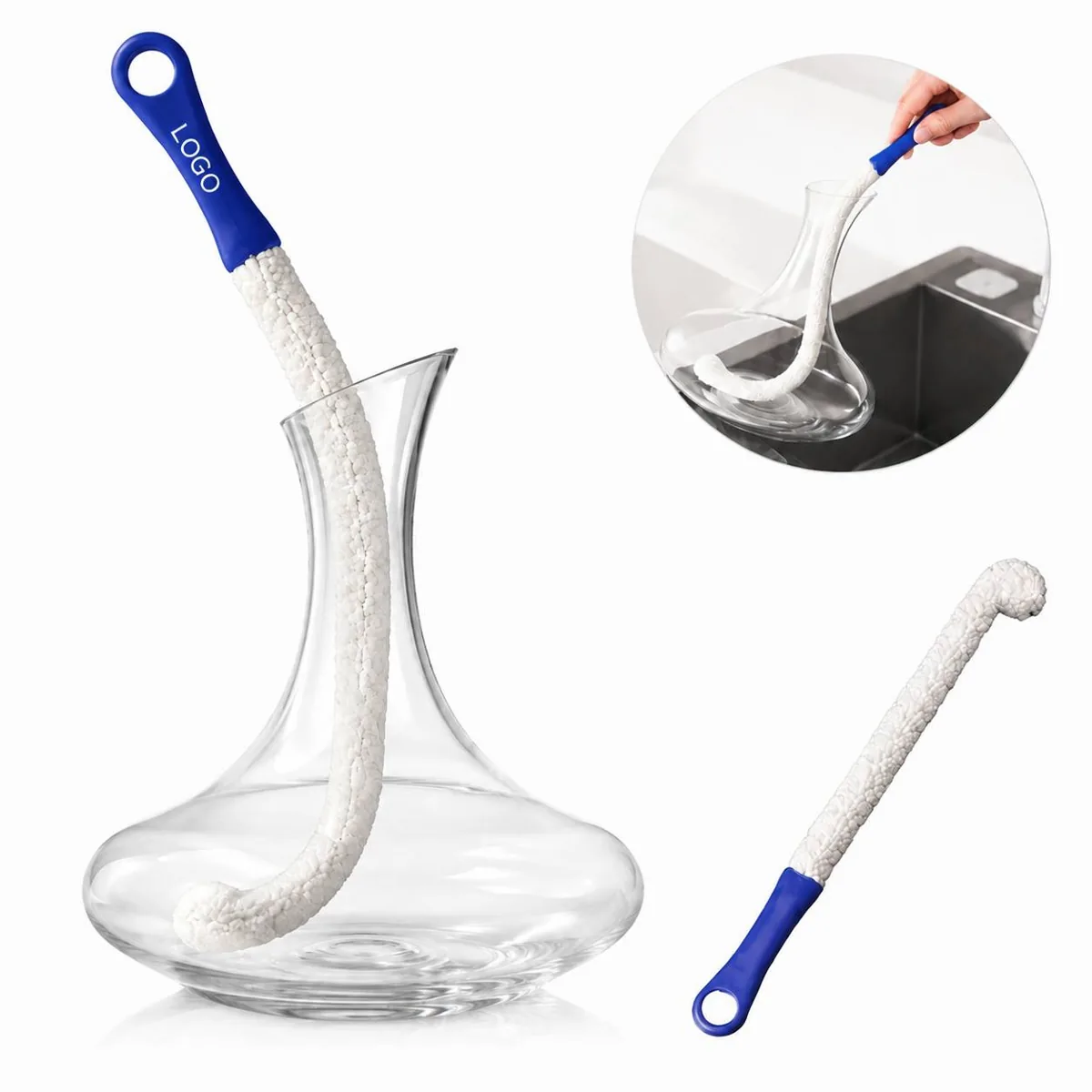 3-Piece Bottle Brush Set with Flexible Nylon Heads