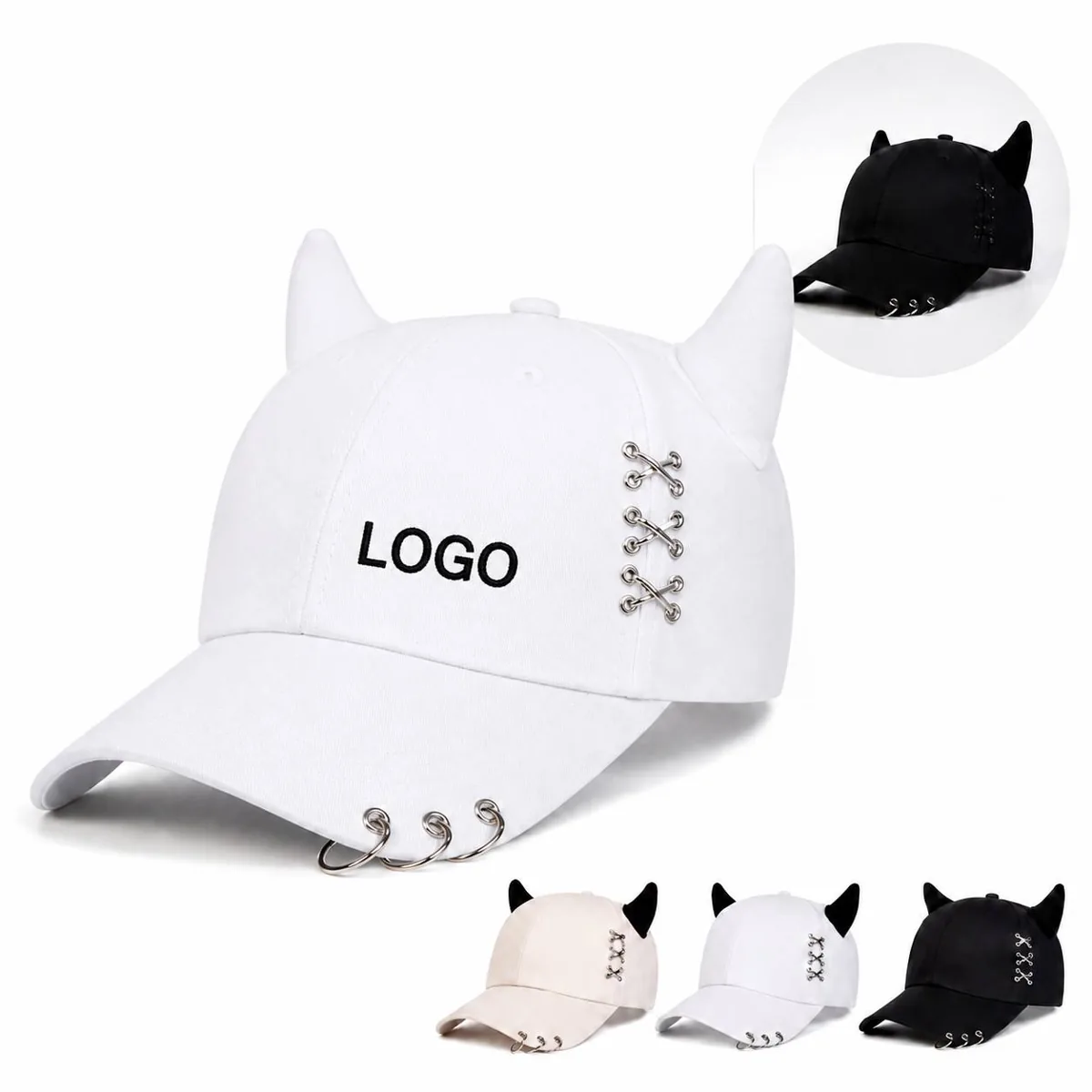 Adjustable Metal Ring Baseball Cap for Men Women