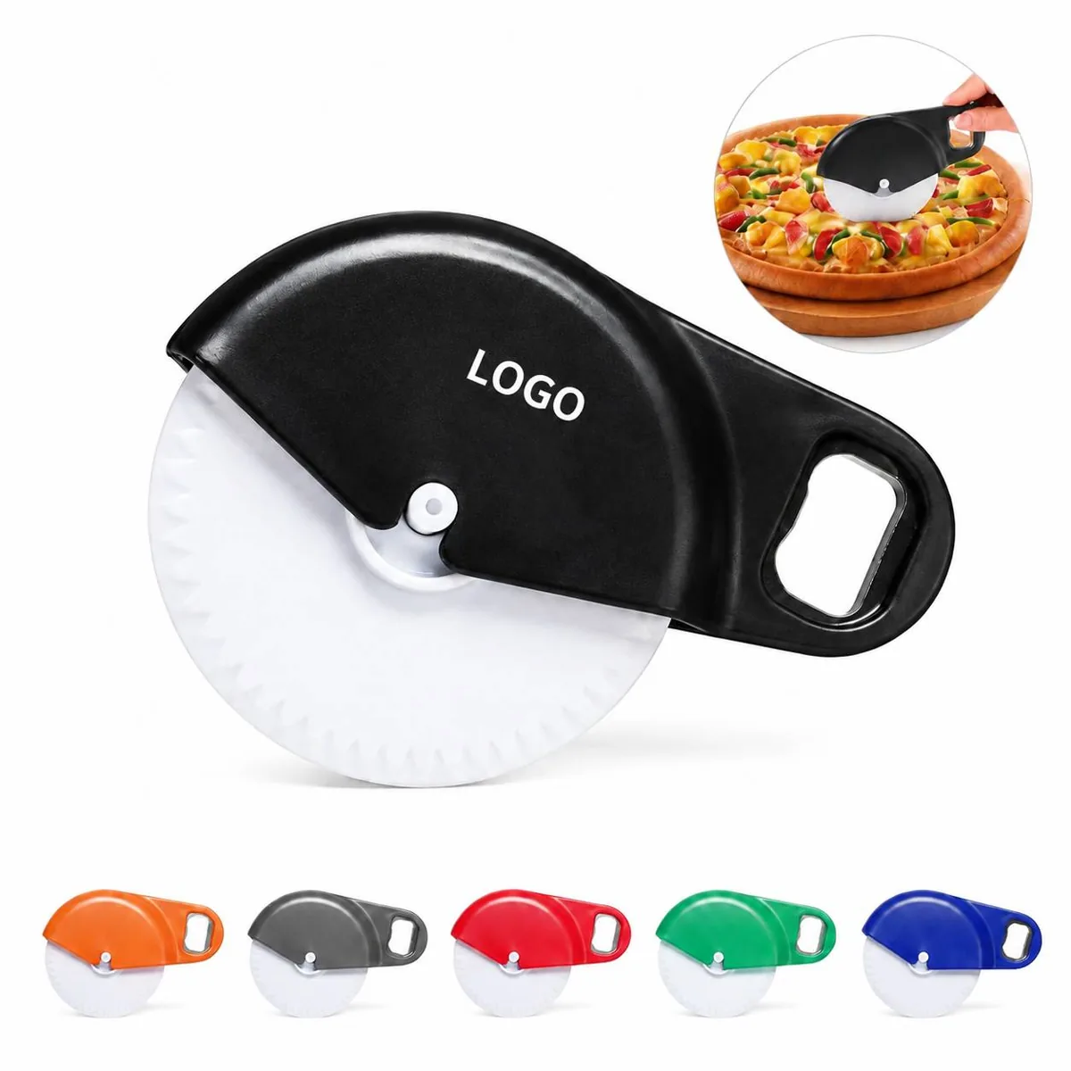 Multifunctional Jumbo Pizza Cutter with Bottle Opener