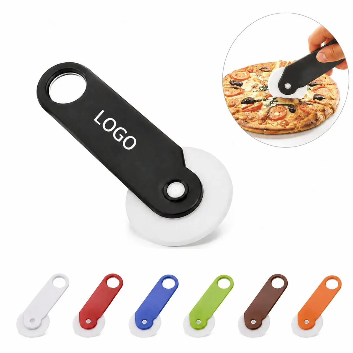 Multifunctional Pizza Cutter with Bottle Opener, Ergonomic