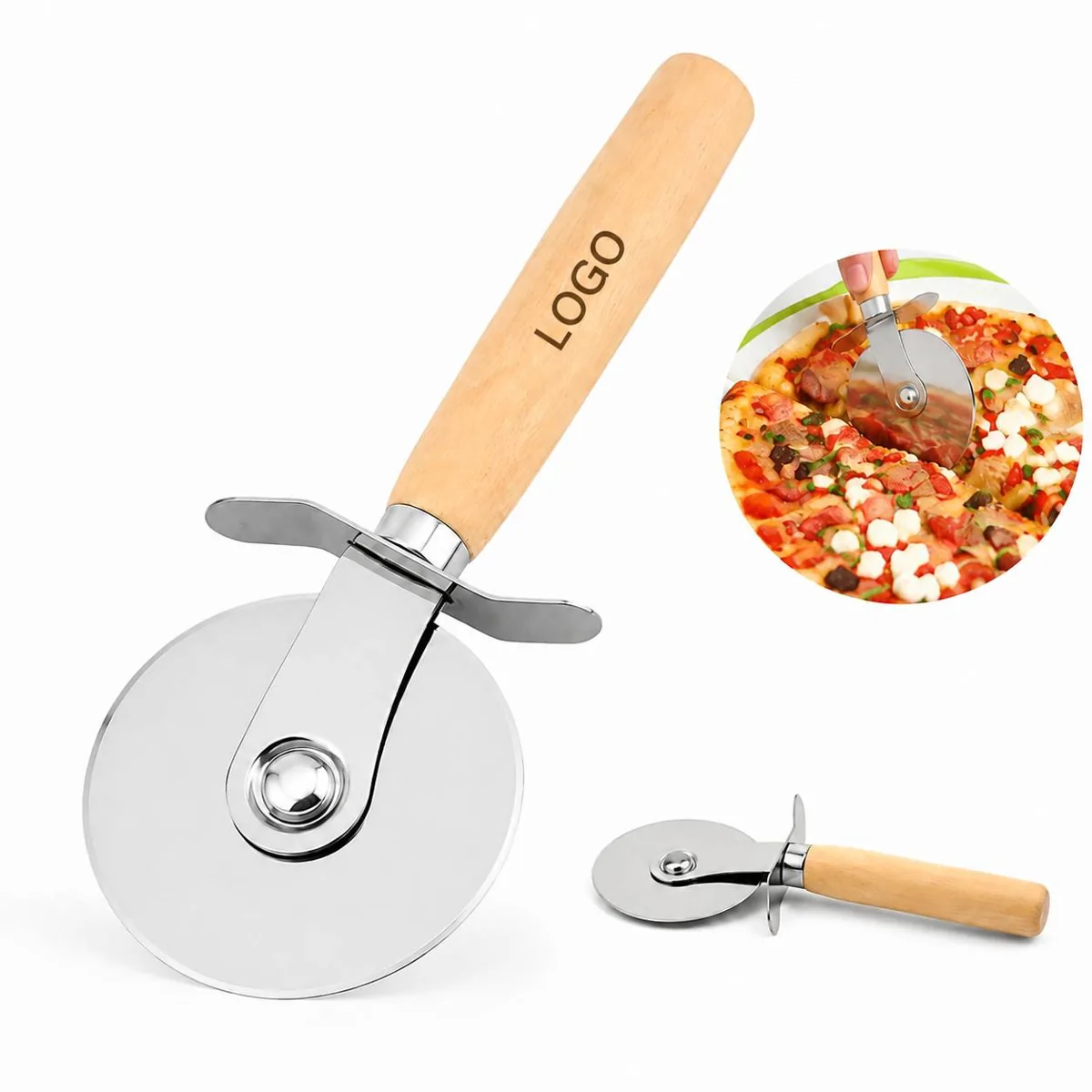 Stainless Steel Pizza Wheel Cutter, Ergonomic Handle