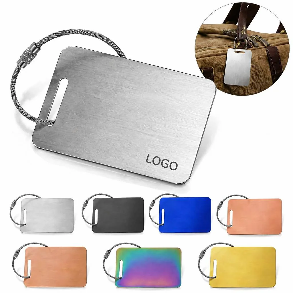 Custom Engraved Stainless Steel Suitcase ID Tags for Luggage