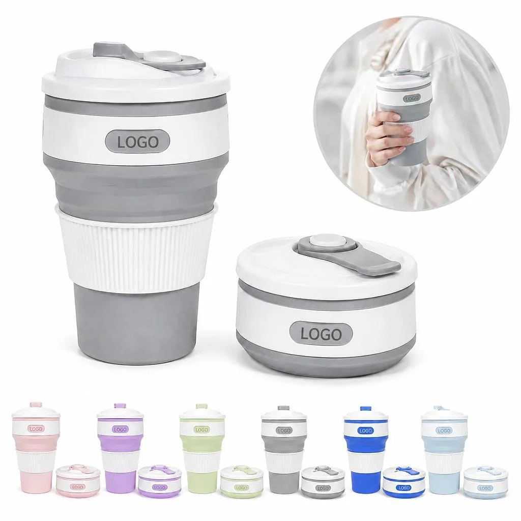 Collapsible Silicone Travel Cup for Hot & Cold Drinks
