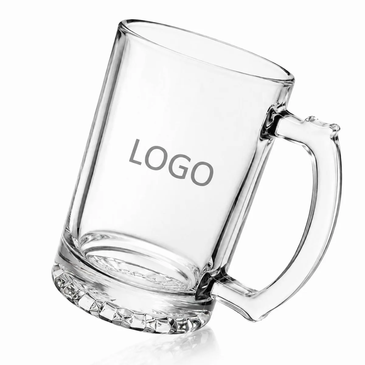 Classic Clear Glass Beer Stein 16oz Mug with Heavy Base