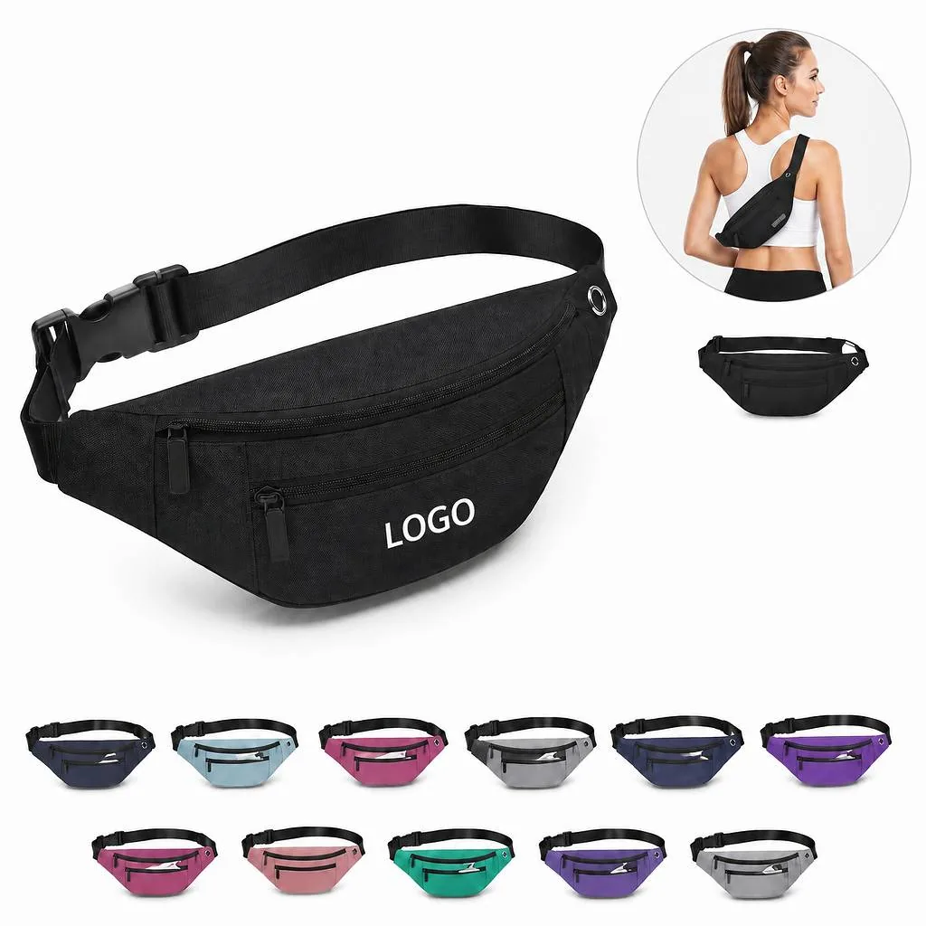 Multi Pocket Reflective Fanny Pack Crossbody Hip Bag