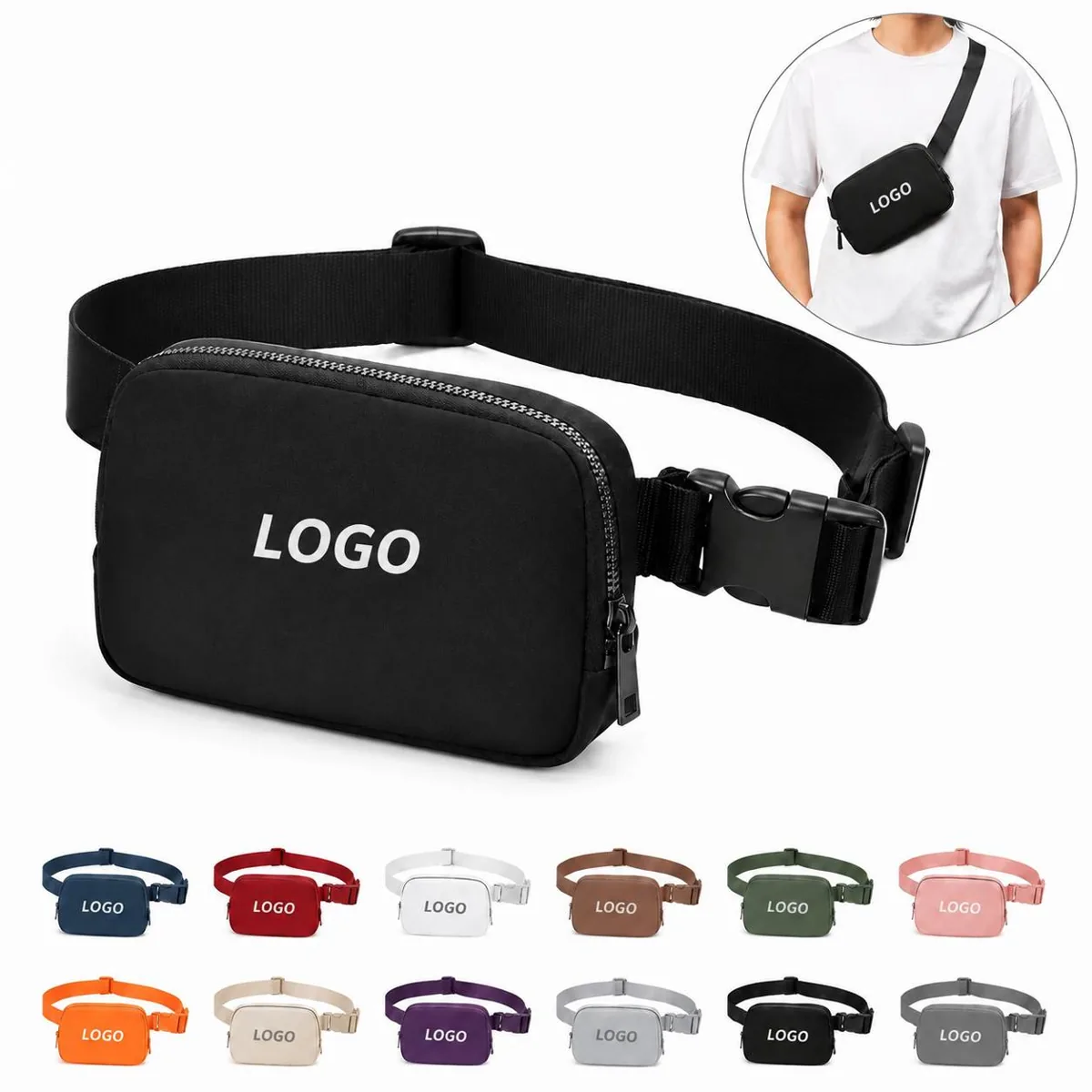 Waterproof Mini Belt Bag with Multiple Pockets