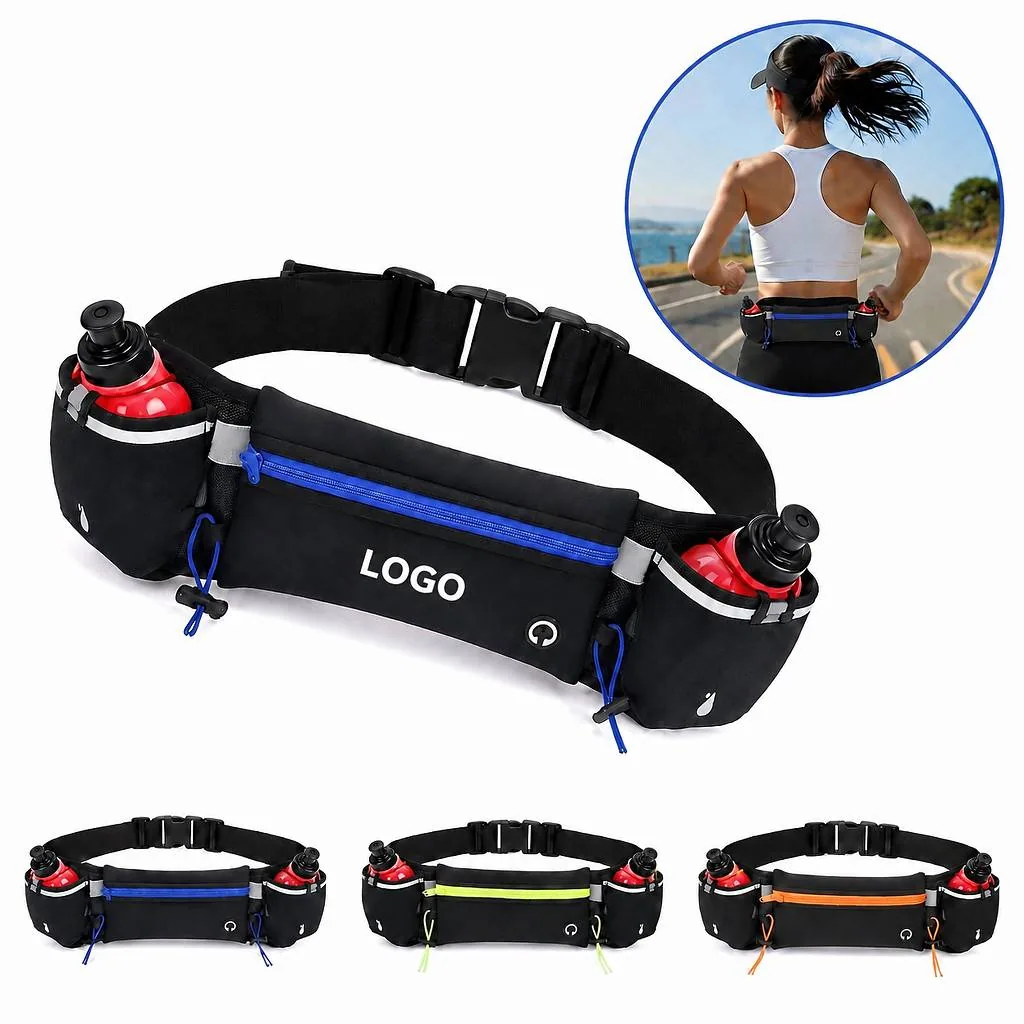 Fitness Belt Hydration Pack with Two BPA-Free Bottles