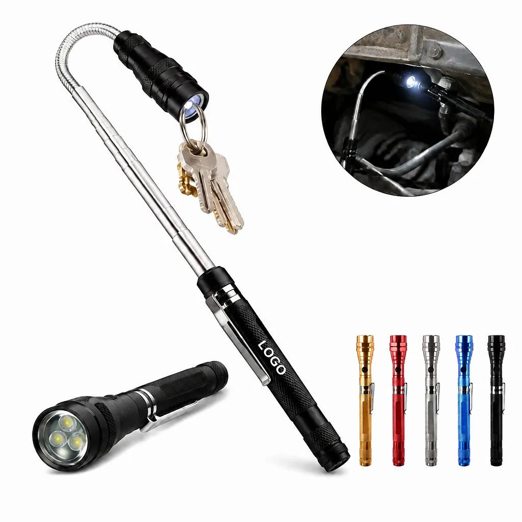 Magnetic Telescoping Flashlight Aluminum Alloy, 360°