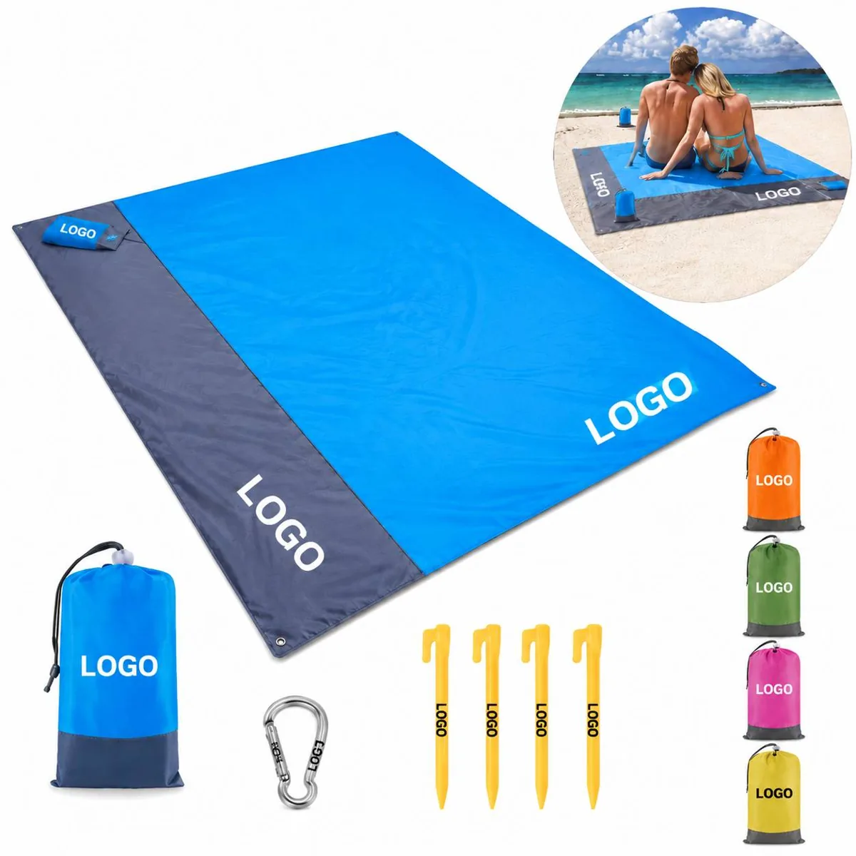 78x75 Portable Foldable Waterproof Outdoor Beach Mat