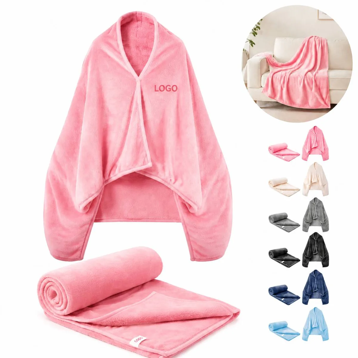 3-in-1 Convertible Blanket Coat for Couples, Microfiber