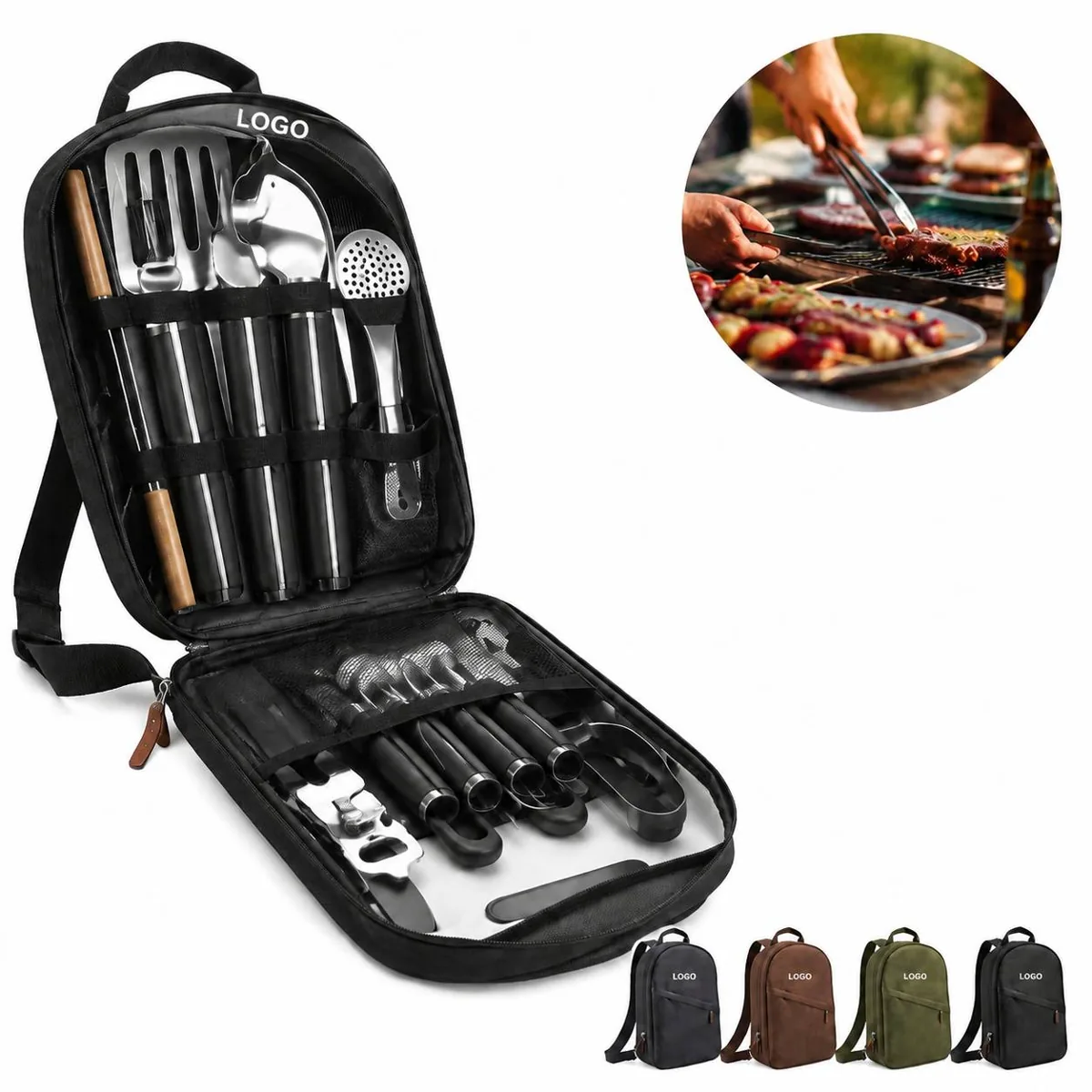 Portable 27-Piece Camping Cookware Set, Stainless Steel