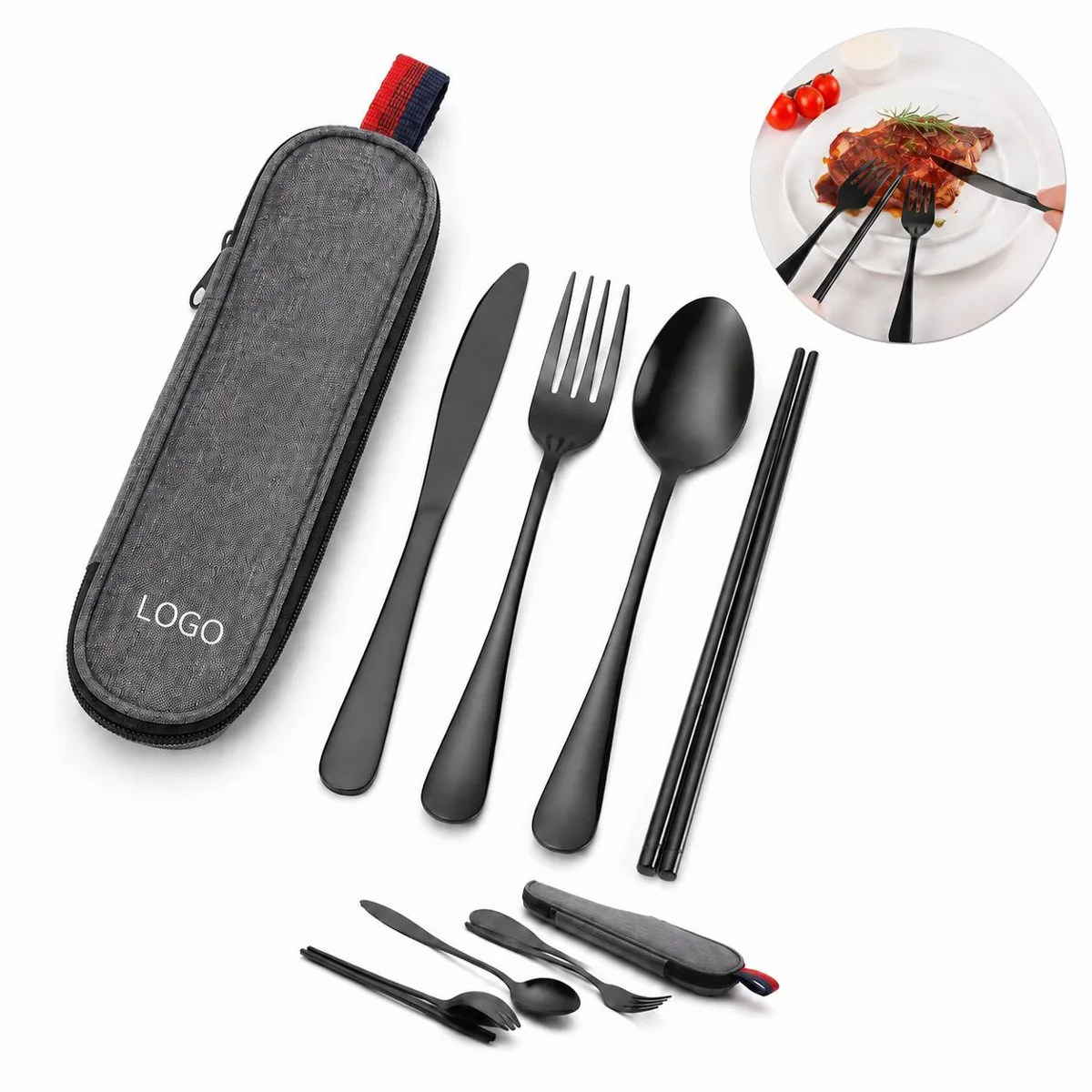 Premium Stainless Steel Portable Eating Utensils Kit