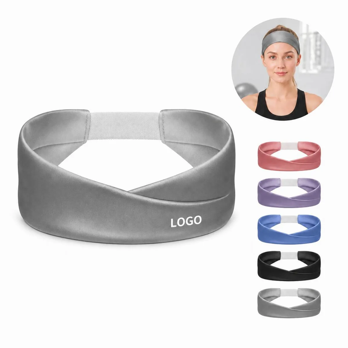 Premium Elastic Workout Headband with Moisture Wicking