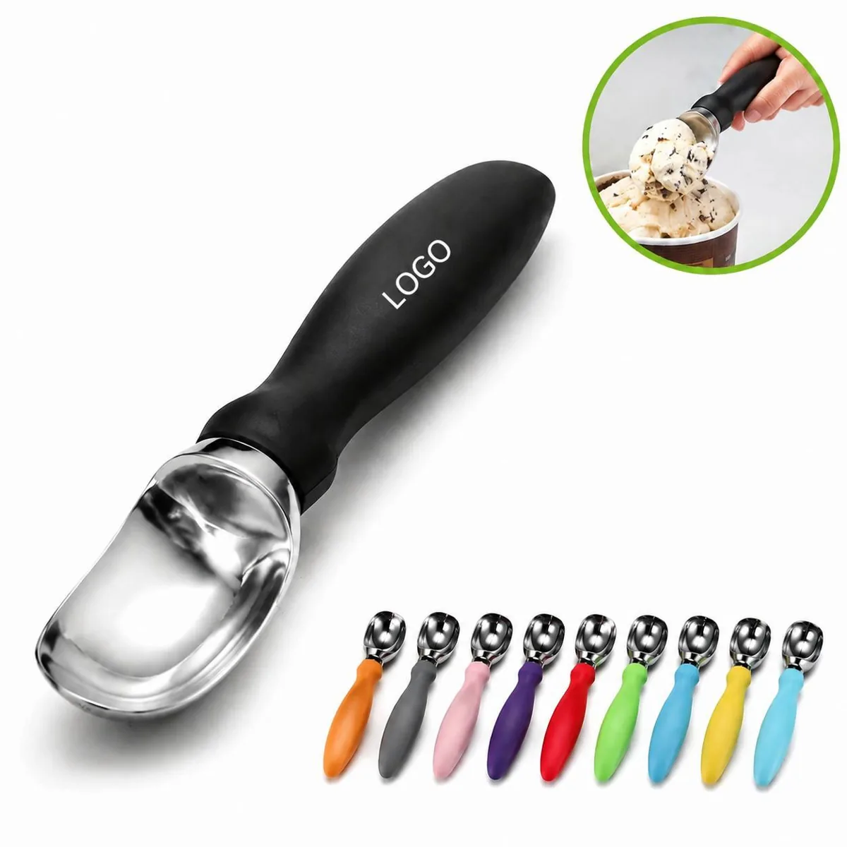Sturdy Zinc Alloy Ice Cream Disher Scoop for Perfect Rounds